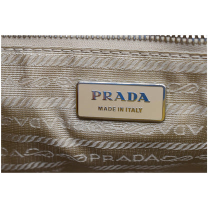 PRADA Fabric Canvas Leather Tote Bag Beige - 25% OFF