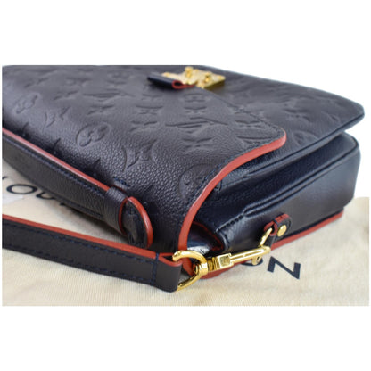 LOUIS VUITTON Metis Pochette Empreinte Leather Crossbody Bag Blue