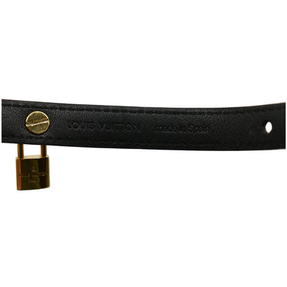LOUIS VUITTON Lock Monogram Canvas Bracelet Brown Size 19