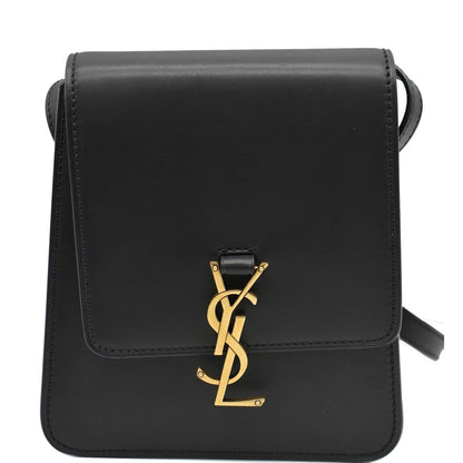 YVES SAINT LAURENT Kaia North/South Leather Satchel Bag Black