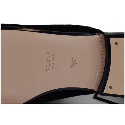 GUCCI Princetown Sequined Suede Mules Slipper Black US 5.5