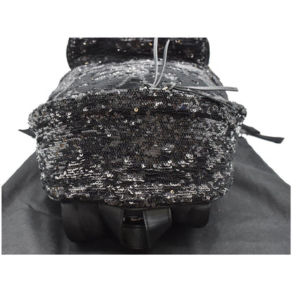 YVES SAINT LAURENT Mini City Sequin Leather Backpack Bag Black