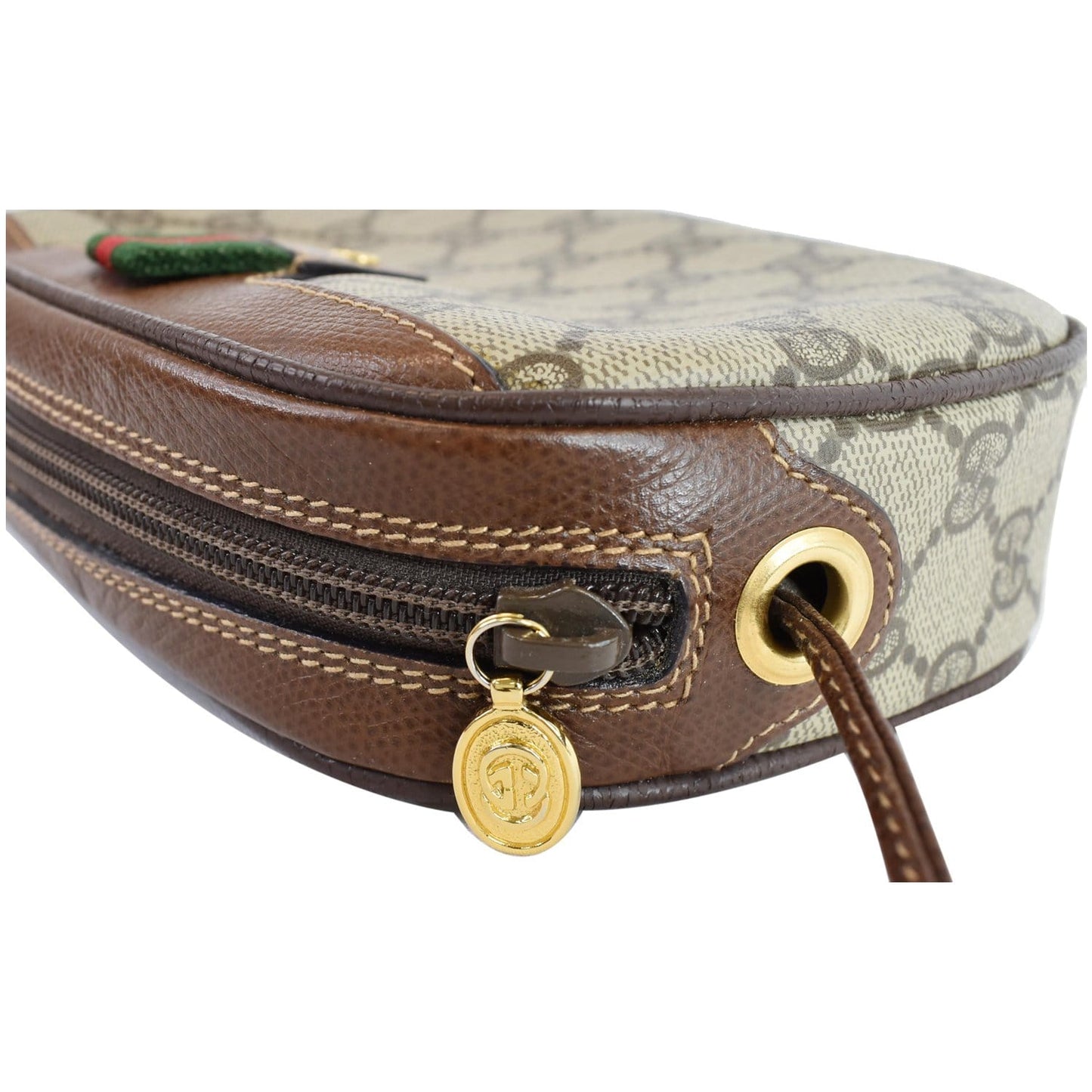 GUCCI GG Supreme Web Crossbody Bag Beige 007.58