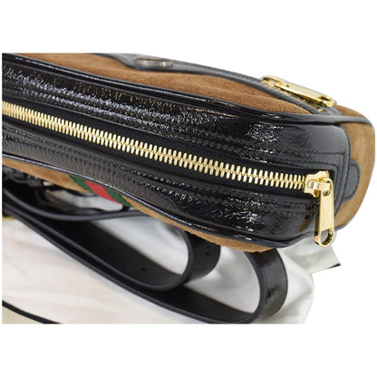 GUCCI Ophidia Small Suede Web Belt Waist Bag Brown 517076