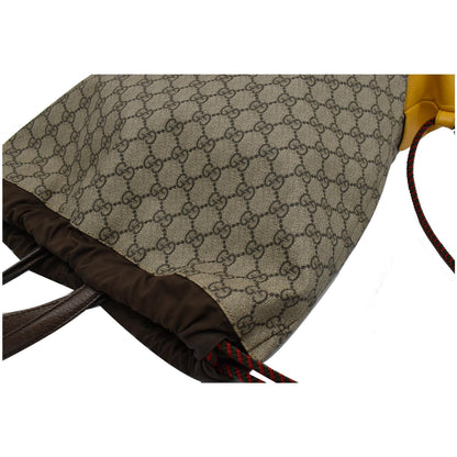 GUCCI Neo Vintage Drawstring GG Supreme Canvas Backpack Bag Beige 473872