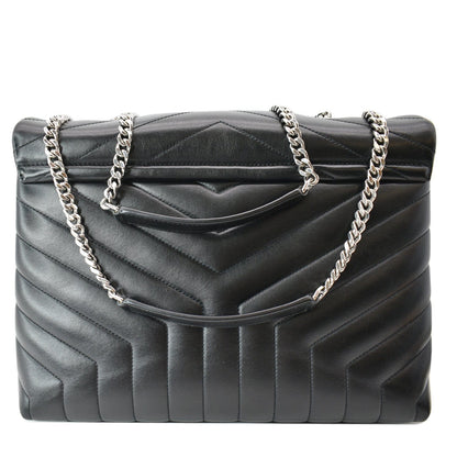 YVES SAINT LAURENT Medium Loulou Matelasse Leather Chain Shoulder Bag Black