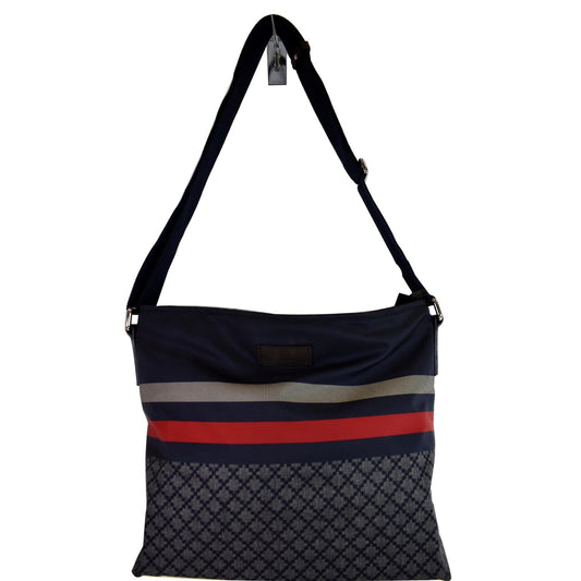 GUCCI Diamante Nylon Crossbody Messenger Bag Blue/Red 270410