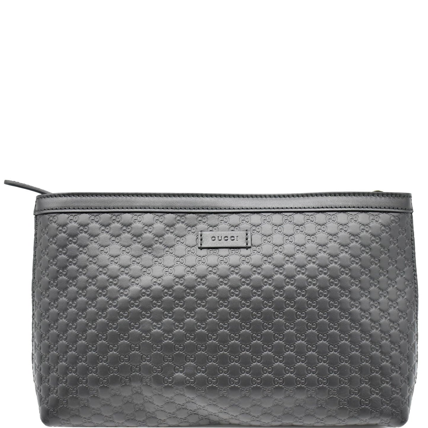 GUCCI Flat Microguccissima Leather Wallet Crossbody Black 607723