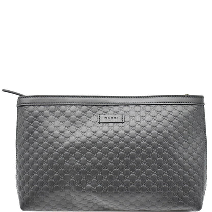 GUCCI Flat Microguccissima Leather Wallet Crossbody Black 607723