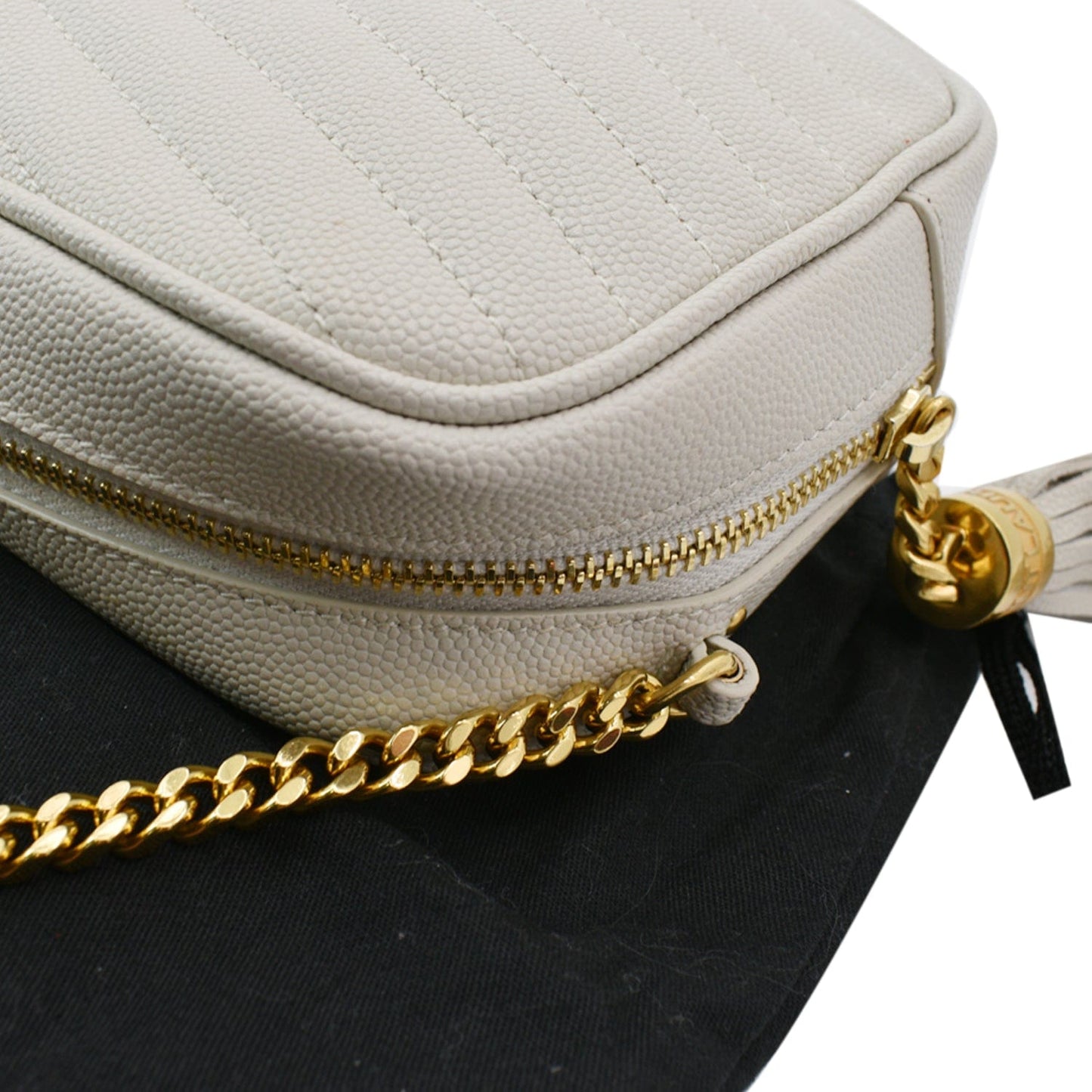 YVES SAINT LAURENT Mini Lou Matelasse Leather Camera Bag White