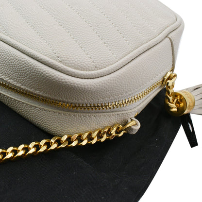 YVES SAINT LAURENT Mini Lou Matelasse Leather Camera Bag White