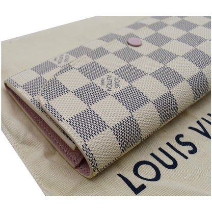 LOUIS VUITTON Emilie Damier Azur Wallet White