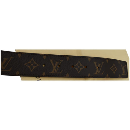 LOUIS VUITTON LV Initiales Monogram Canvas Buckle Belt Brown