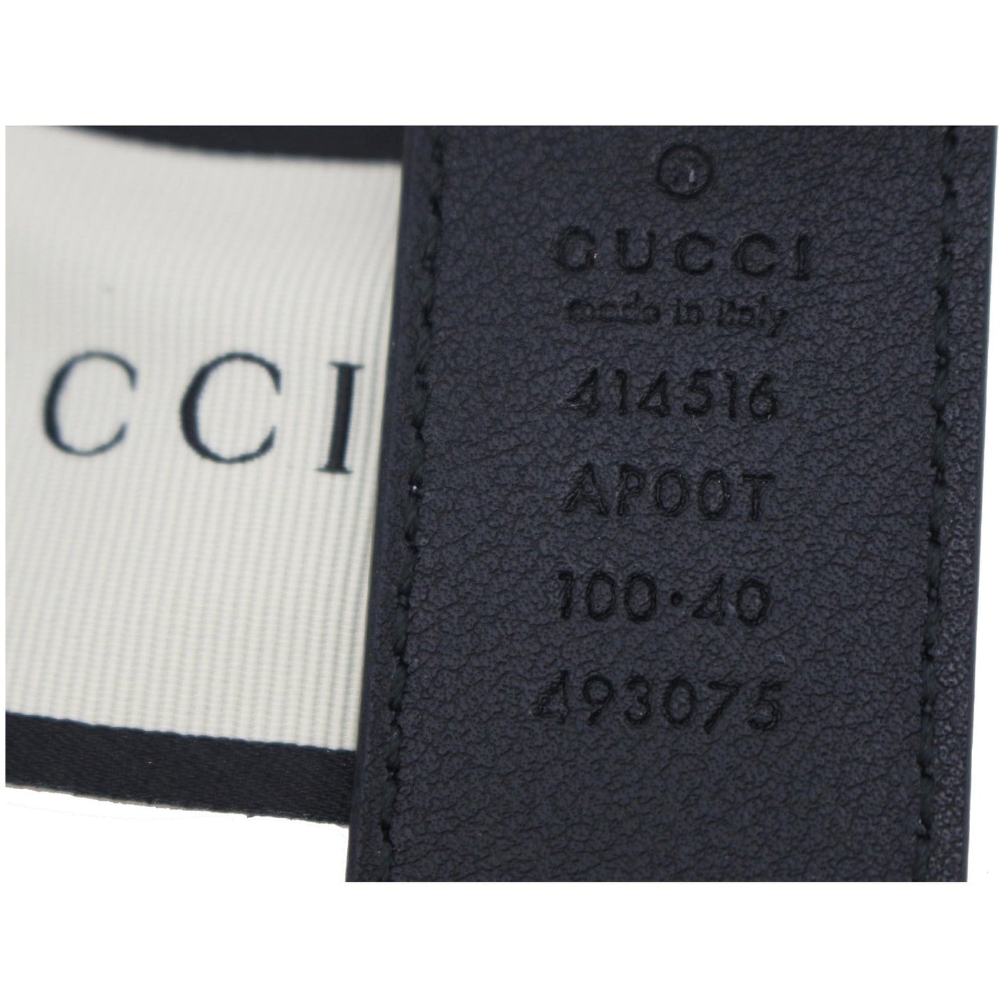 GUCCI Double G Buckle Leather Belt Black 414516 Size 100.40