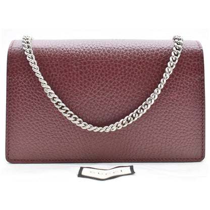 GUCCI Dionysus Super Mini Leather Shoulder Bag Burgundy 476432