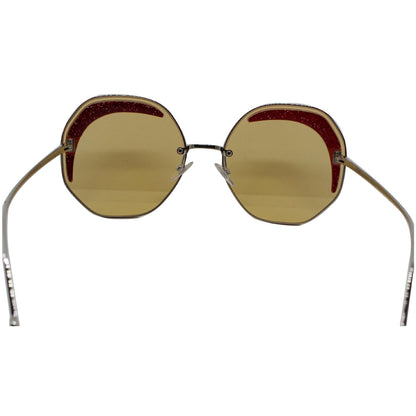 Fendi FF 0358/S 40G 63 Silver Sunglasses Yellow Lens