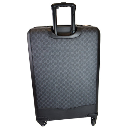 GUCCI Supreme Monogram Large Four Wheel Suitcase Travel Bag Black 474349