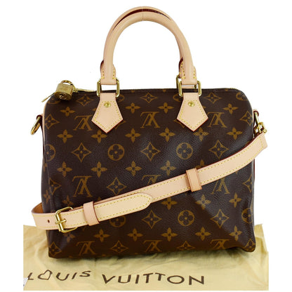LOUIS VUITTON Speedy 25 Bandouliere Monogram Canvas Shoulder Bag Brown