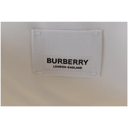 BURBERRY Flat Printed Large Nylon Tote Bag White Multi