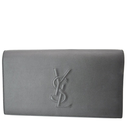 YVES SAINT LAURENT Leather Clutch Wallet Black