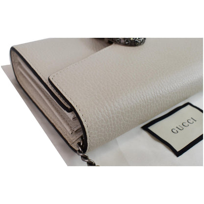 GUCCI Dionysus Mini Leather Chain Shoulder Bag White 401231