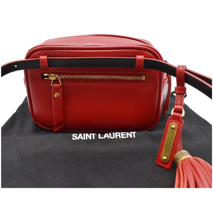 YVES SAINT LAURENT Lou Chevron Leather Belt Bag Red - 10% OFF