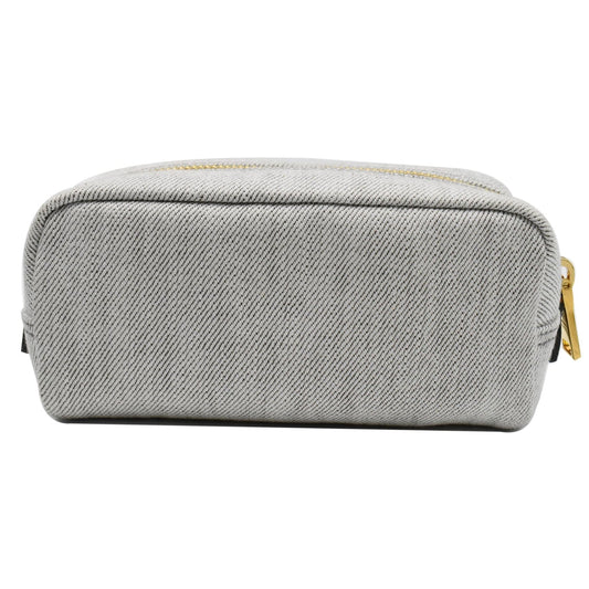 PRADA Milano Denim Canvas Pouch Bag Grey - 10% OFF
