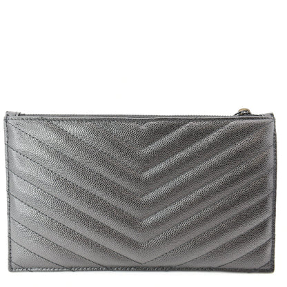 YVES SAINT LAURENT Matelasse Bill Grain De Poudre Zip Pouch Black