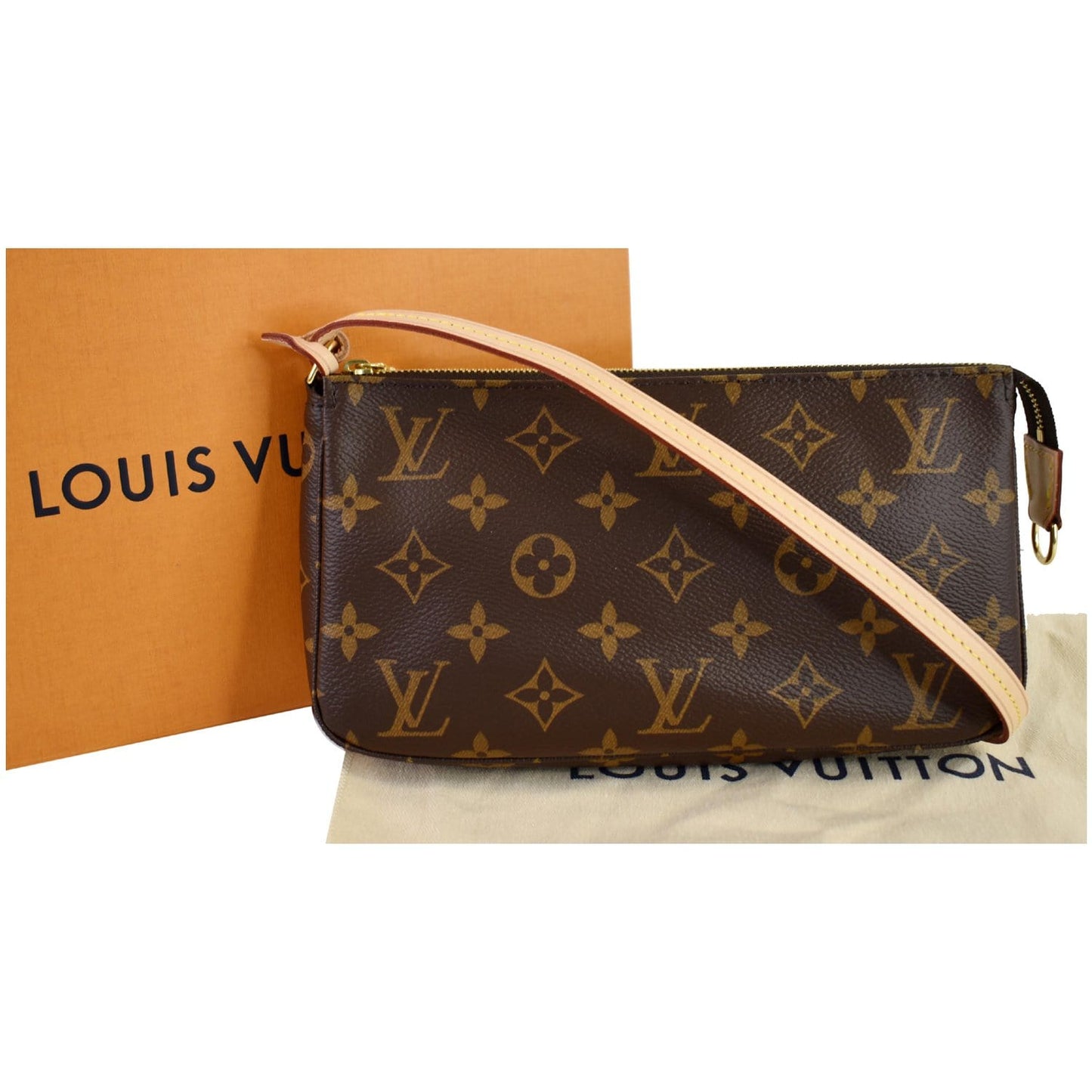 LOUIS VUITTON Mini Pochette Damier Ebene Accessories Pouch Brown