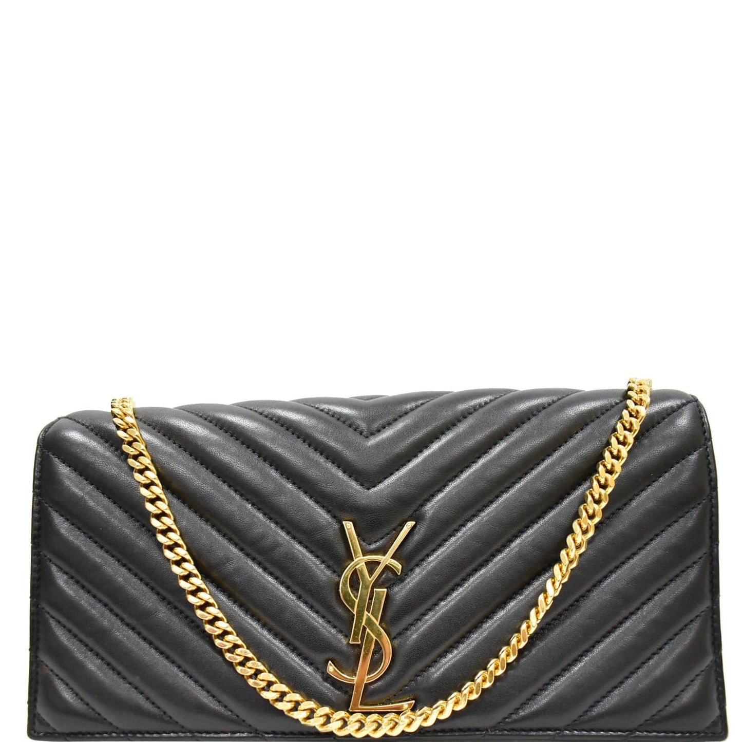 YVES SAINT LAURENT Kate 99 Chevron Leather Shoulder Bag Black