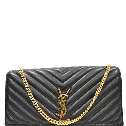 YVES SAINT LAURENT Kate 99 Chevron Leather Shoulder Bag Black