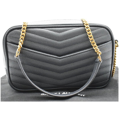 YVES SAINT LAURENT Mini Lou Grain De Poudre Camera Bag Black