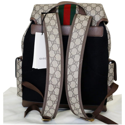 GUCCI Ophidia GG Medium Supreme Canvas Backpack Beige/Ebony 598140