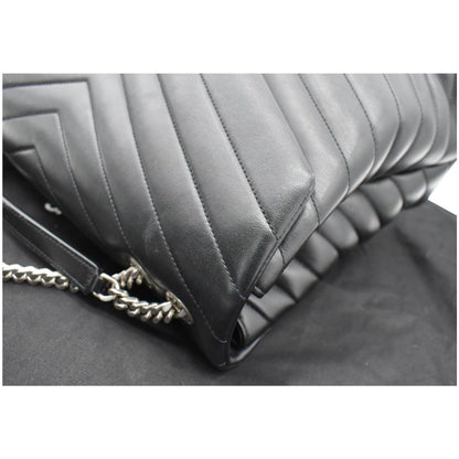 YVES SAINT LAURENT Large Loulou Matelasse Leather Chain Shoulder Bag Black