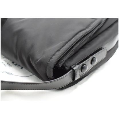 PRADA Large Padded Re-Nylon Shoulder Bag Black
