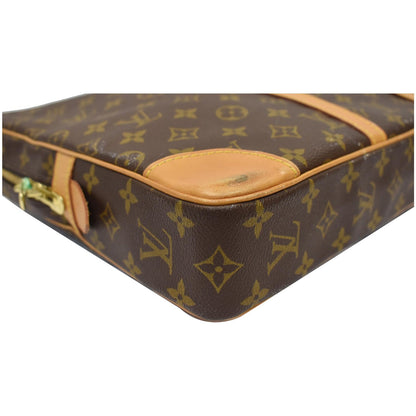 LOUIS VUITTON Porte-Documents Voyage Monogram Canvas Briefcase Bag Brown