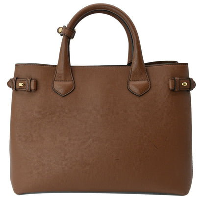BURBERRY Banner Medium House Check Tote Bag Tan
