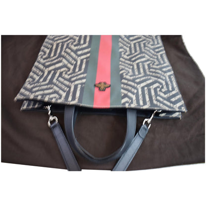 GUCCI Caleido Print Web Canvas Tote Bag Beige/Black 450950