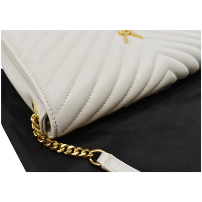 YVES SAINT LAURENT Kate Supple 99 Lambskin Leather Chain Shoulder Bag Light cream