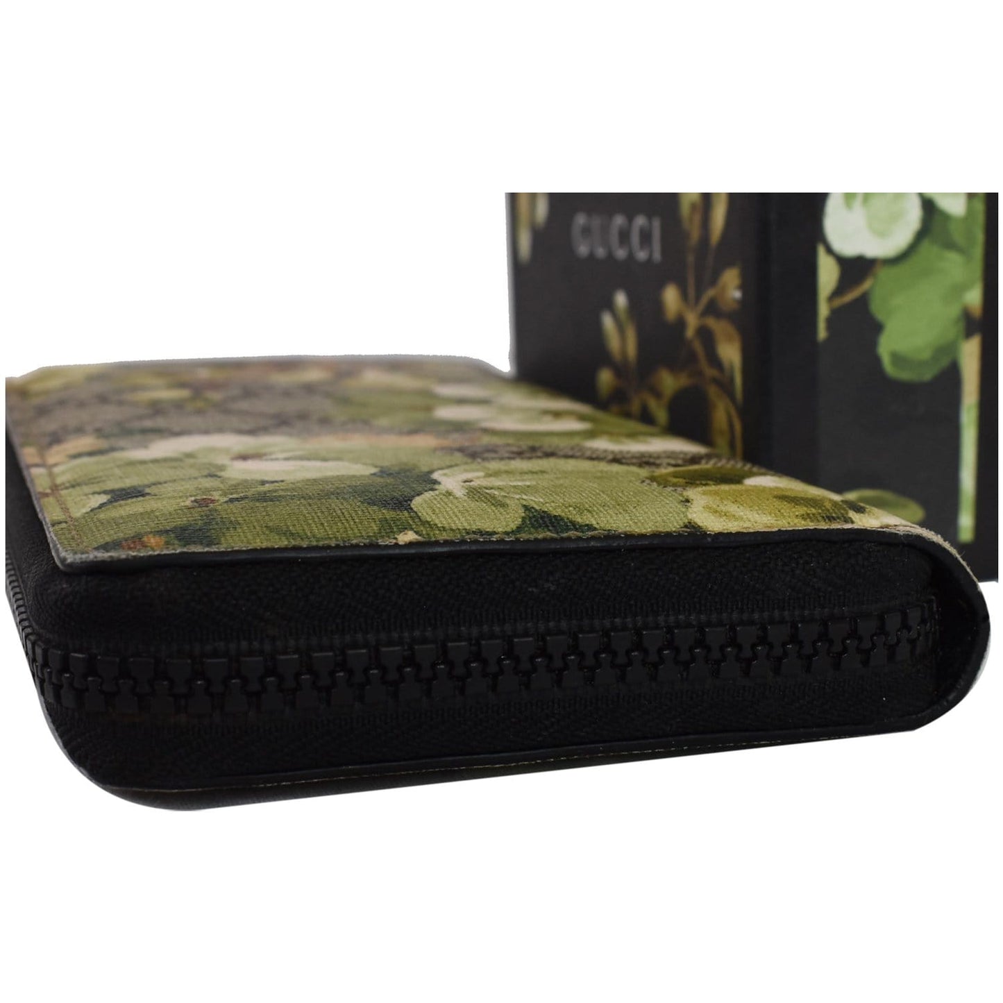 GUCCI Blooms Zip Around GG Canvas Wallet 408665 Beige