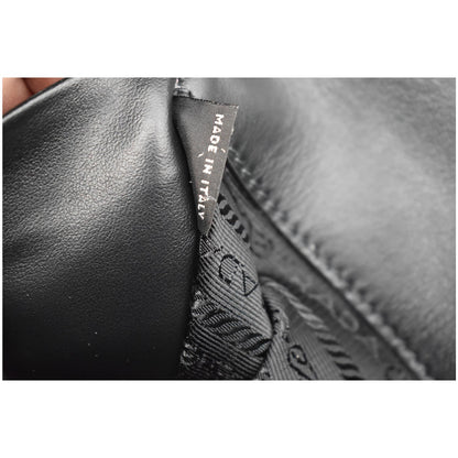 PRADA Document Nylon Leather Pouch Black