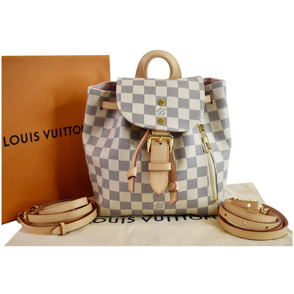 LOUIS VUITTON Sperone BB Damier Azur Backpack Bag White
