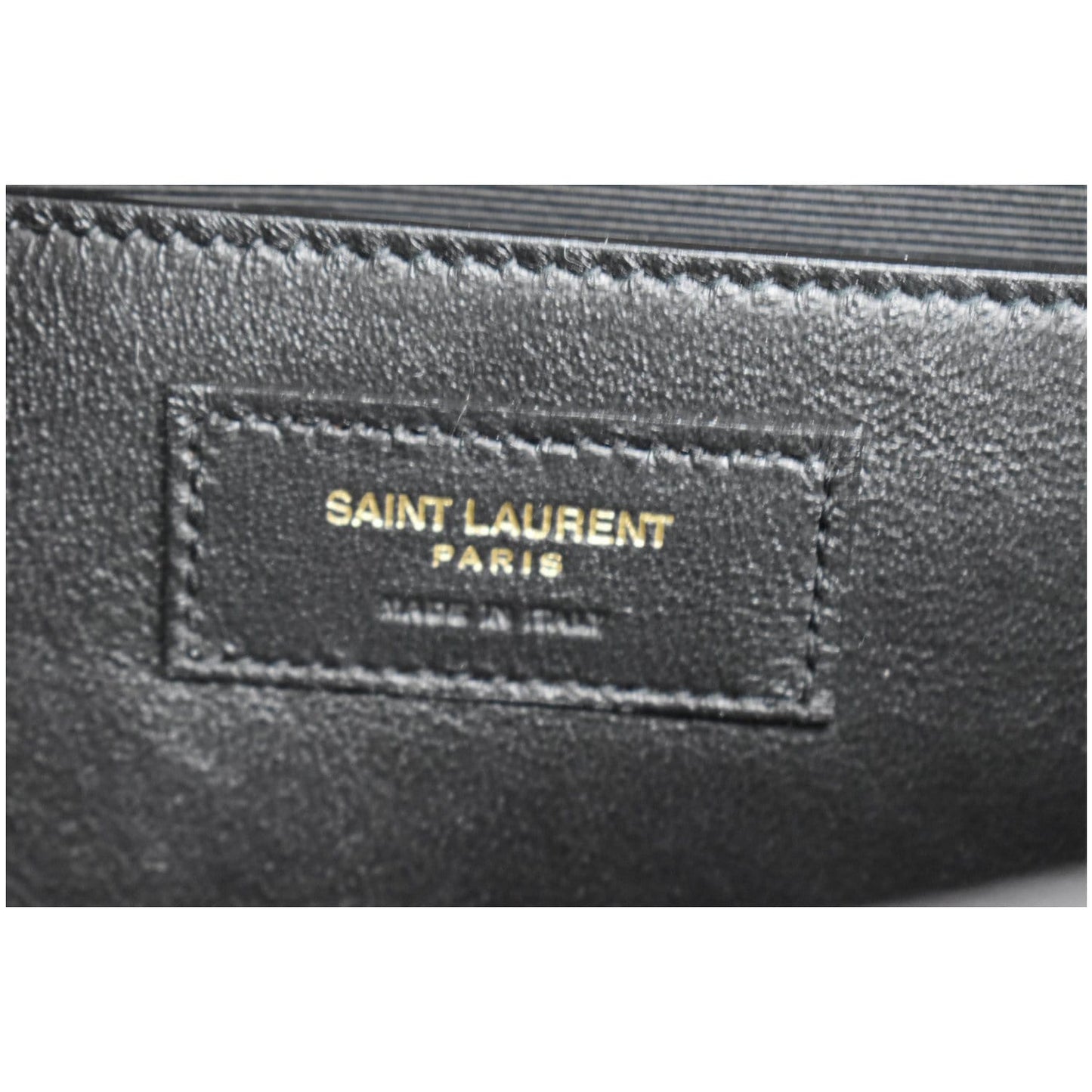 YVES SAINT LAURENT Kate Leather Gold Chain Clutch Crossbody Bag Black