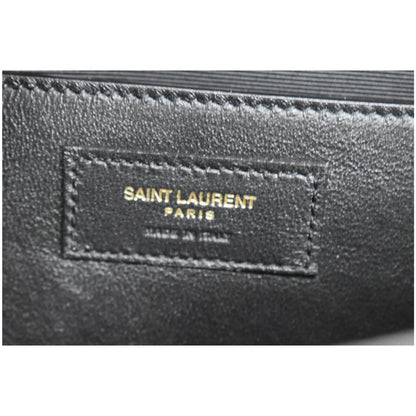 YVES SAINT LAURENT Kate Leather Gold Chain Clutch Crossbody Bag Black