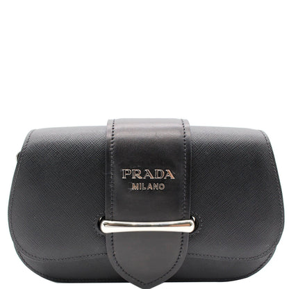 PRADA City Sidonie Small Leather Crossbody Bag Black
