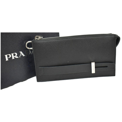 PRADA Saffiano Leather Phone Pouch Bag Black - 10% OFF