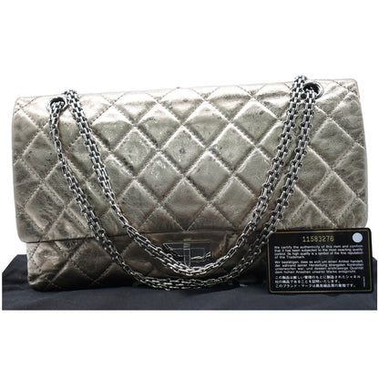 CHANEL 2.55 Reissue Aged Calfskin Leather Shoulder Bag Metallic Gold