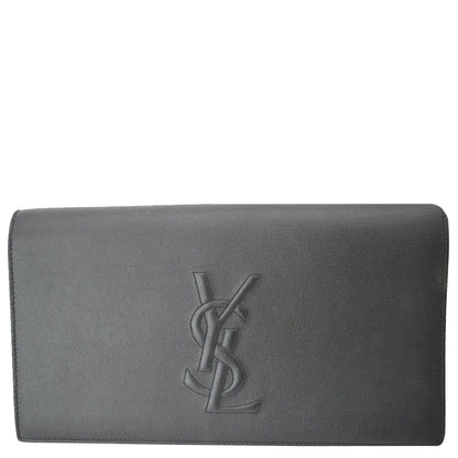 YVES SAINT LAURENT Leather Clutch Wallet Black