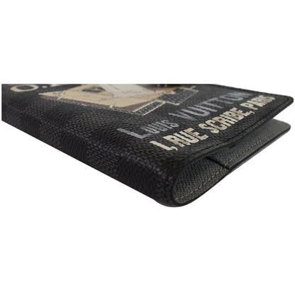 LOUIS VUITTON Damier Graphite I Rue Scribe Small Ring Agenda Cover Black