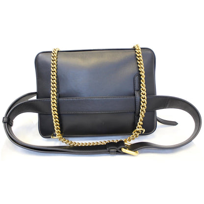 FENDI Upside Down Leather Belt Bag Black